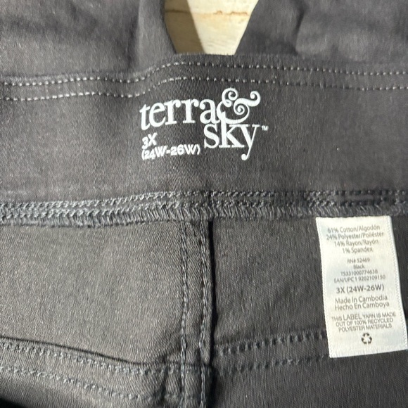 Terra & Sky High Rise Black Skinny Jeggings Size 3X(24-26W) - Picture 4 of 11
